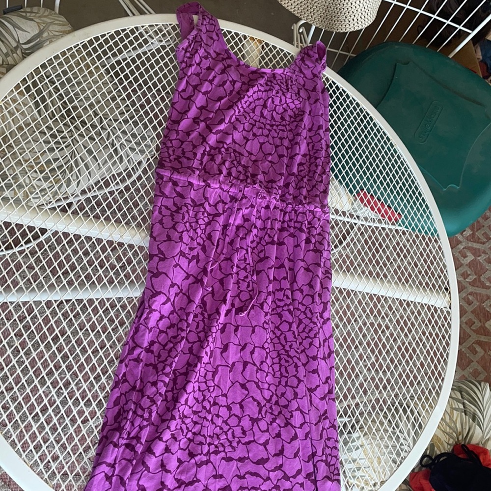 North face long woman’s purple dress that ties at waist size medium